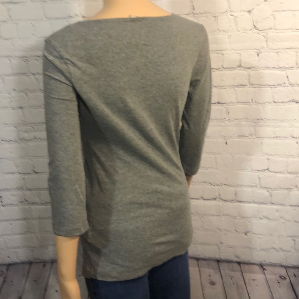 Banana Republic gray quarter sleeve top SZ small - Picture 2 of 3